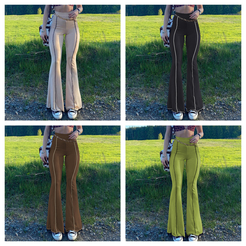 Amazon Solid Color Sports Casual Flared Pants 2025 Autumn European and American Cross-Border Trade New Women's Clothing