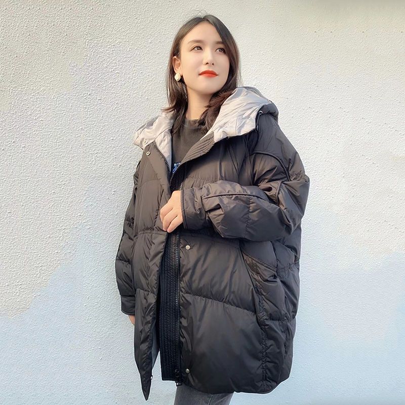 Plus Size Plus Size down Jacket for Women 100kg Mid-Length Fat Mm2025 New Winter Loose Outwear for Pregnant Women and Mothers