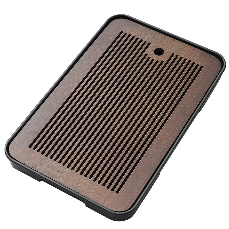 2025 Spring Hot Selling Tea Tray One Piece Bamboo Dry Brewing Table Embedded Water Storage Tray Multifunctional Large Tea Table