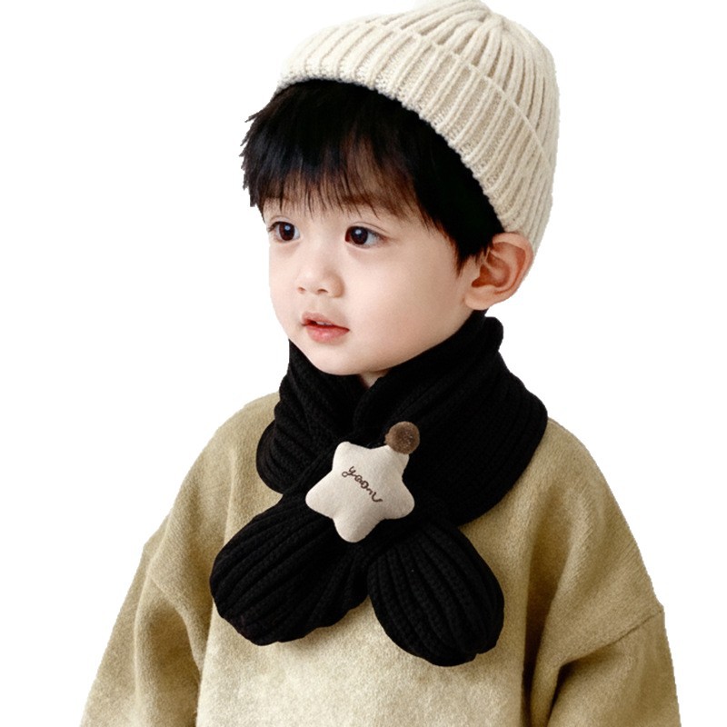 Baja para niños otoño y invierno baby tejer lana bufandas cruzadas niños niñas lindos invierno protector de cuello