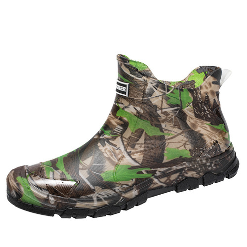 Cross-border casual versatile wear-resistant camouflage rain shoes men's water shoes rain boots waterproof short boot rubber shoes anti-slip labor water boots 