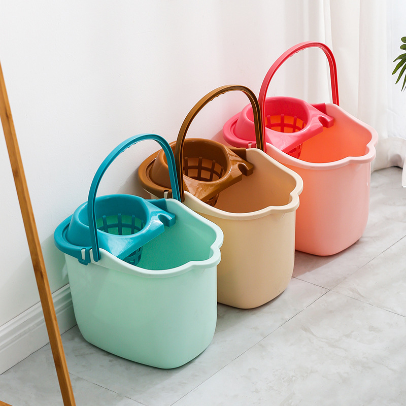 Household mop bucket plastic old-fashioned thickened pulley twist mop cloth single Bucket Manual squeeze bucket mop bucket