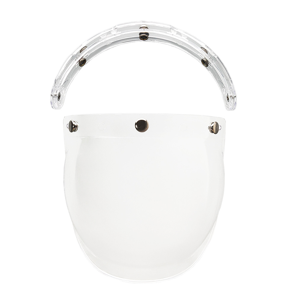 Helmet Bubble Lens Curved Three-Button Electroplating Motorcycle Retro Helmet Mirror Guard Uv Protection Sun Protection