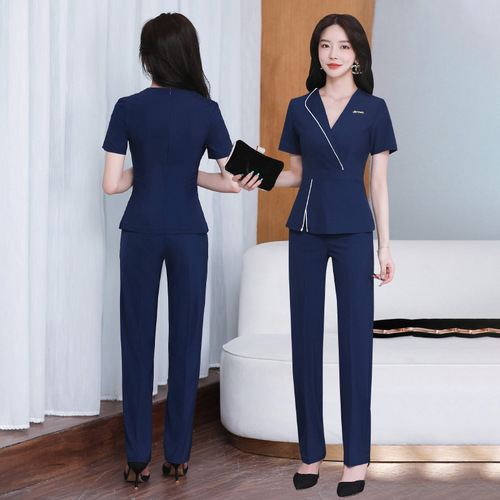 Foot massage foot bath therapist uniform, bath and sauna technician attire, beauty SPA health center workwear 236 short sleeve