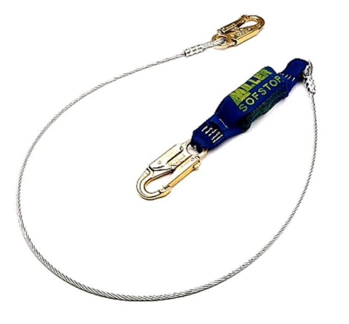 霍尼韦尔焊接工钢缆型缓冲细绳907K/6FTBL配锚点安全带抓钩1.8米