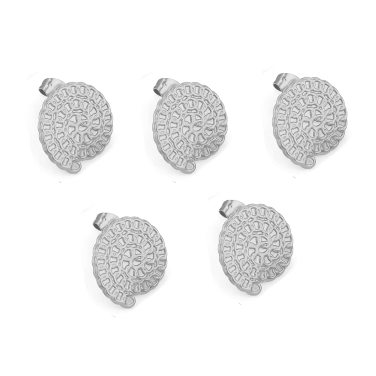 Acero inoxidable trenzado roscado pendientes accesorios de acero titanio pendientes DIY hecho a mano redondo con anillo chapado en oro pendientes Accesorios