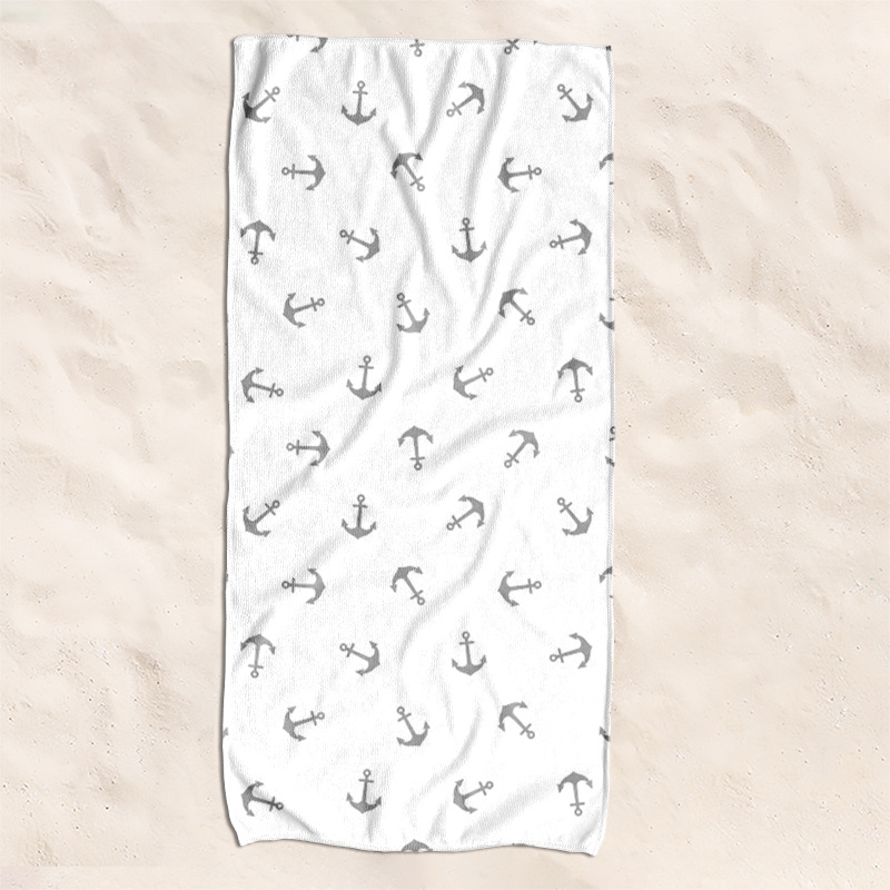 Transfronterizo suave microfibra toalla de playa para nadar en la playa absorción de agua no toalla de baño de arena transpirable toalla de playa seca rápida