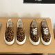 Leopard Print Canvas Shoes Women's 2024 Spring Korean Style Student Ins Cyber Celebrity Sneakers All-Match Chic One-Step Lazy Shoes