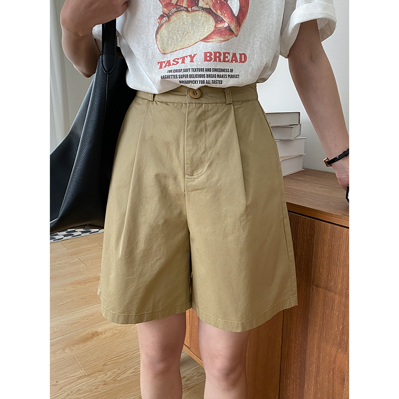 3th Morning Korean Fashionable Commuter Washed Cotton Micro Wrinkle Slim Look Wide Leg Shorts ZY1035 3th Morning Korean Fashionable Commuter Washed Cotton Micro Wrinkle Slim Look Wide Leg Shorts ZY1035