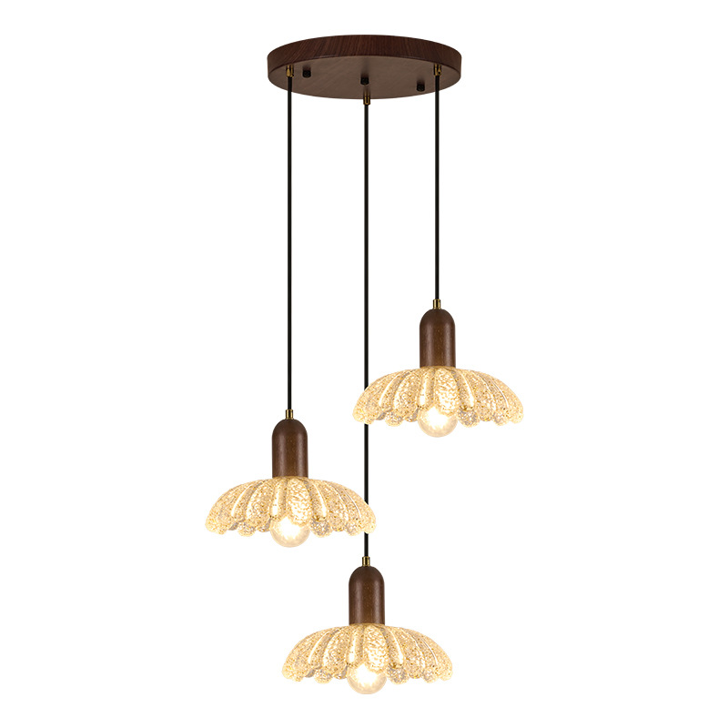 Lámpara de restaurante medieval francesa alta sensación lámpara de aluminio de oro de cabecera lámpara de bar de madera de nuez negra lámpara de luz 669L