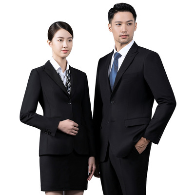 男士西装男休闲西装套装男黑色羊毛西服婚礼服职业正装外套男女款