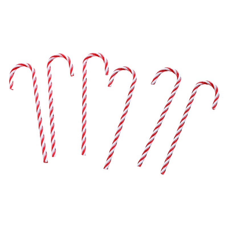 Adornos navideños de plástico con forma de bastón, decoraciones colgantes para árboles de Navidad, coronas navideñas, accesorios de guirnalda navideña se pueden mezclar.