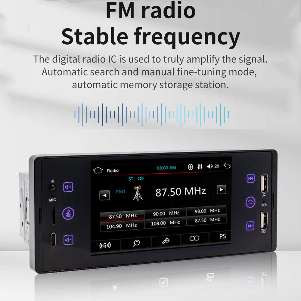 5 inch single ingot Apple wireless carplay HD touch screen reversing image priority car Bluetooth MP5 player