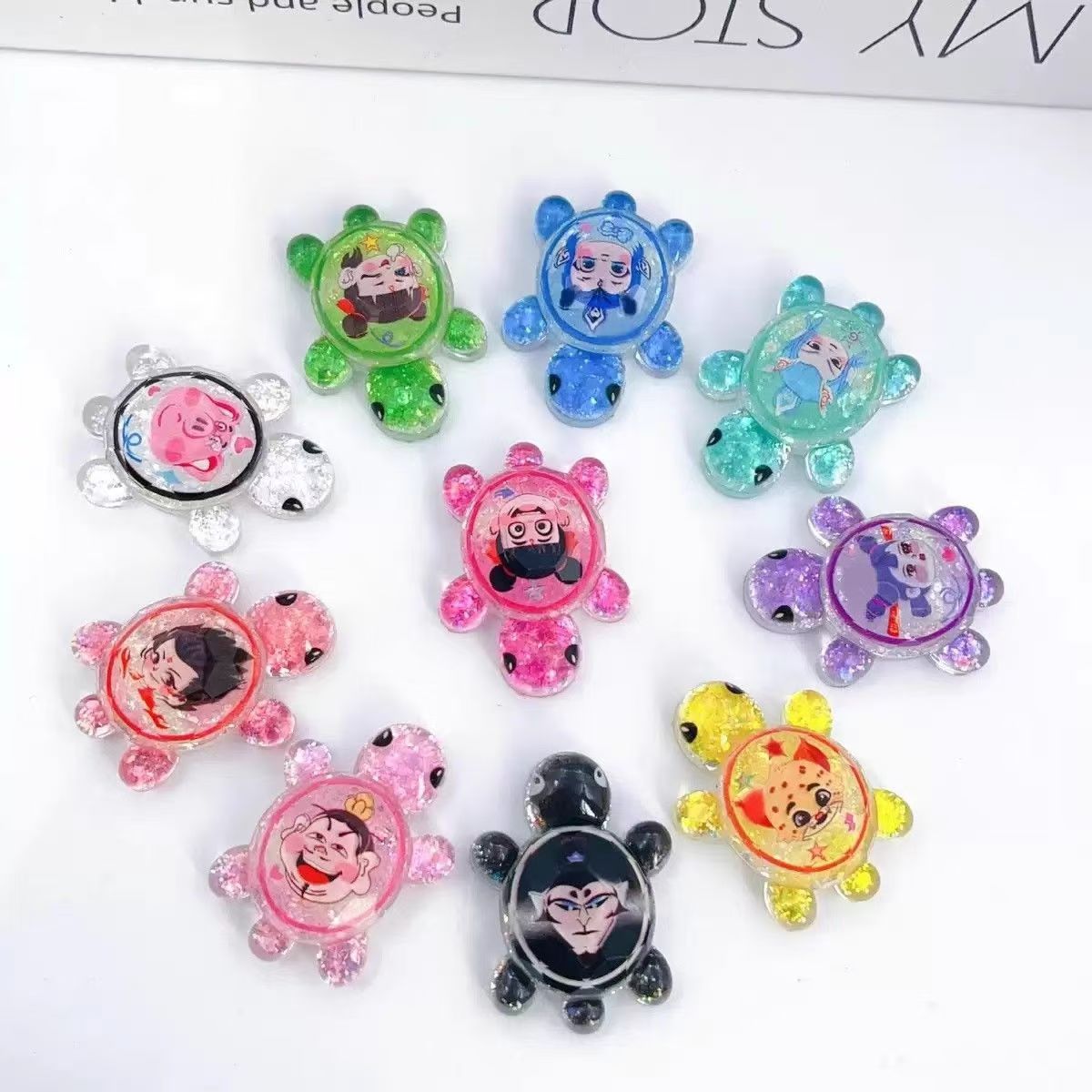 Mini decoración de tortuga, tortuga, cara a cara, campeón de tortuga luminoso, la misma artesanía de resina, regalo de moda