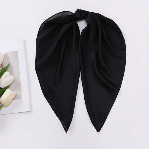 New style silk scarf for women, solid color small square scarf, European and American imitation silk small scarf, women's square scarf, scarf, headband, factory wholesale