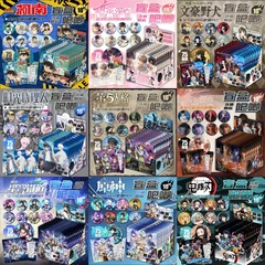 爆款盲抽盲盒75MM徽章吧唧动漫PET双闪马口铁谷子文具店批发周边