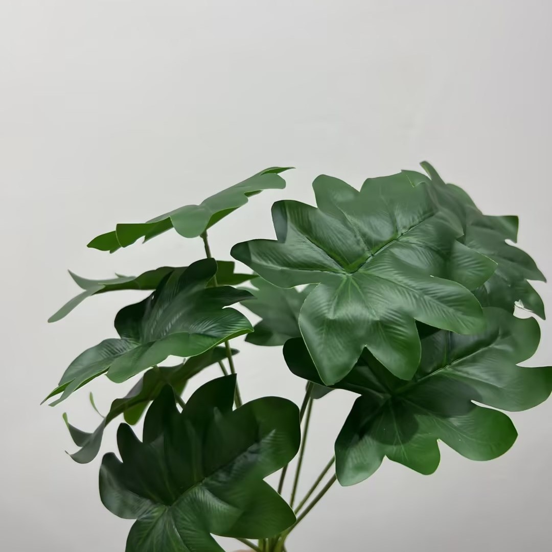 Helecho silvestre Taro hoja verde Planta artificial flor simulación con raíz barba selva tropical decoración Mori paisaje simulación planta mango paquete