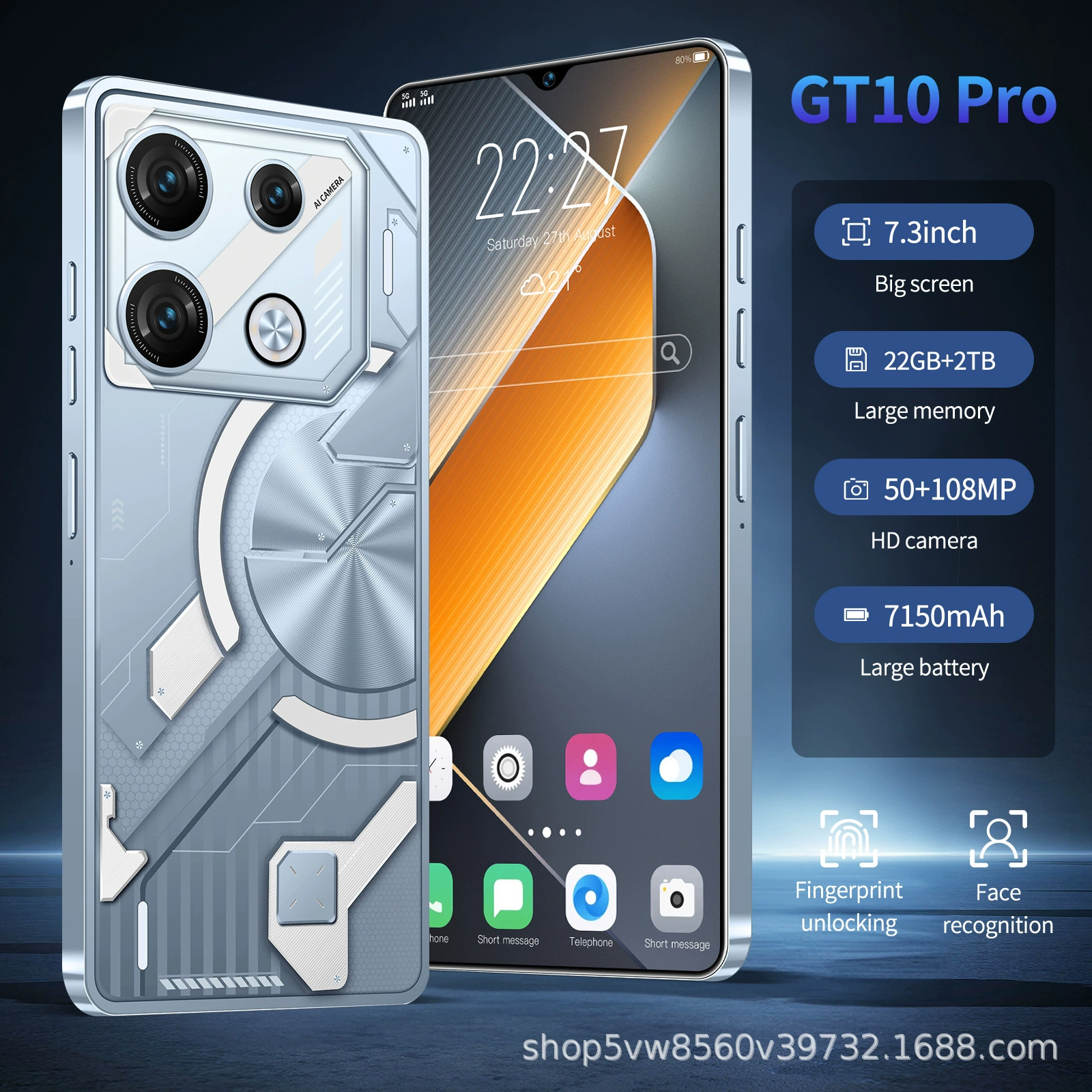 Заказной кросс-бордер GT10 Pro популярный смартфон 22+2T кросс-бордер электронной коммерции поддержка настройки (взрывной модели)