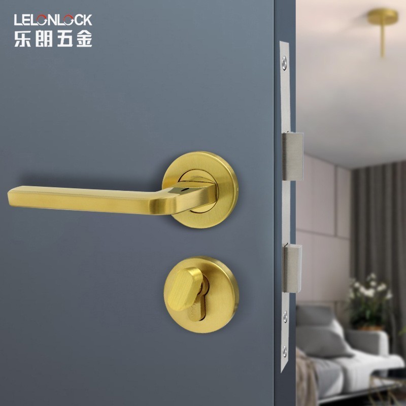 Acero inoxidable personalizado 304 puerta de acceso interior cerradura de manija cerradura de fuego estándar europeo manija separada cerradura de puerta de madera sólida