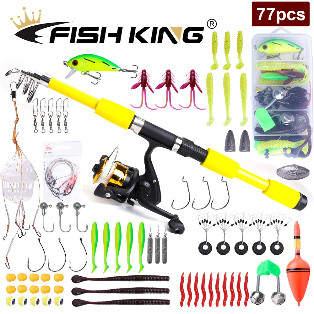 Набор FISHKING Haigan Set 2,1 м 1,8 м телескопический портативный костюм Luya для начинающих мягкую приманку для ловли карпа