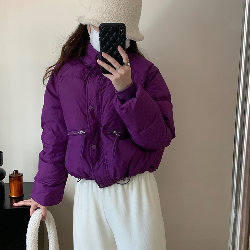 Cream-Colored Winter Puff down Jacket for Women, New Korean Style, White Duck Down, Wholesale, Lightweight Short Style