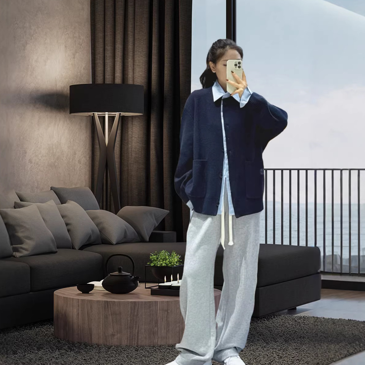 Spot 2025 New Autumn and Winter Women's Clothing Work Clothing Simple Casual Splicing Shirt Knitted Cardigan Sweater 251079