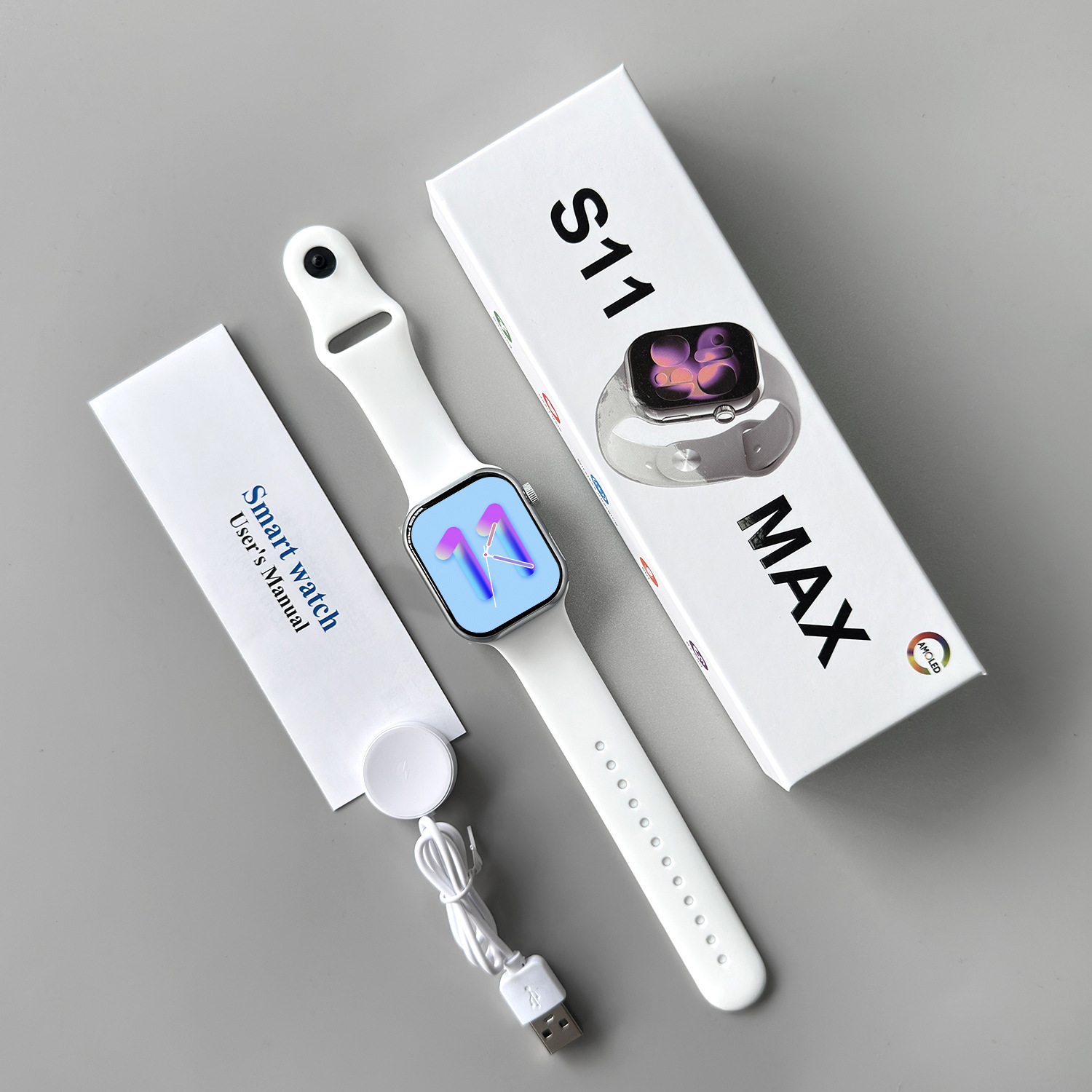 2025 nuevo reloj inteligente Huaqiang Bei s11max comercio exterior transfronterizo inglés predeterminado con 22 idiomas