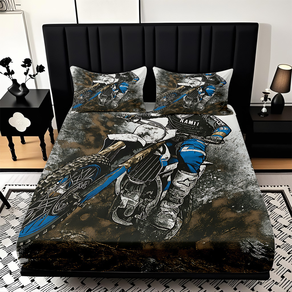 TEMU / JIT transfronterizo suave cama molida Kits cool motocicleta impresión digital HD se puede ajustar