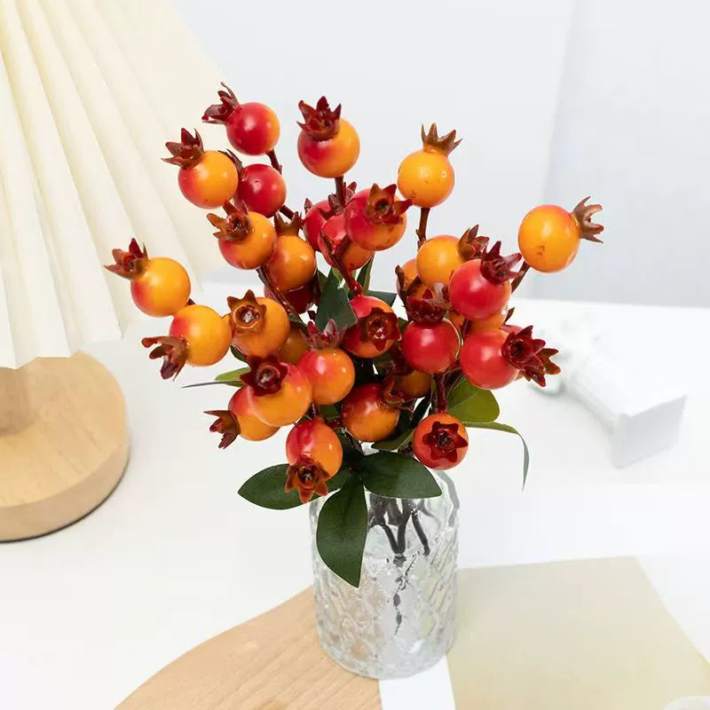 Сетка красная имитация граната пена маленький гранат украшение новогодние цветы