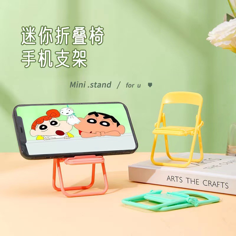 Creative Foldableing Stool Mobile Phone Holder Desktop Cute Chair Ornaments Girl Heart Student Dormitory Mini Mobile Phone Holder