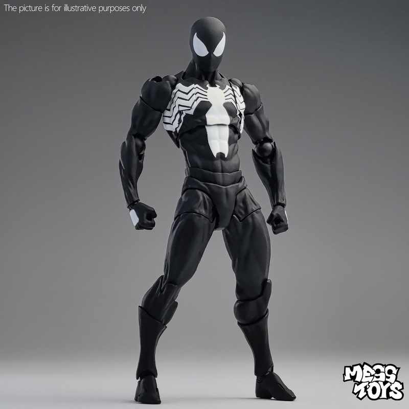 黑色邻居共生体蜘蛛侠黑色毒液战衣关节MESS TOYS可动手办模型|undefined
