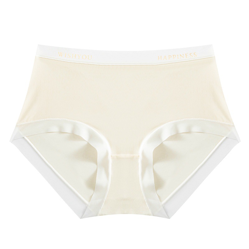 Ropa interior de seda de hielo sin costuras de mujer máscara de cintura media entrepierna de algodón de niña antibacteriana Levantamiento de cadera transpirable más pantalones cortos de tamaño Delgado