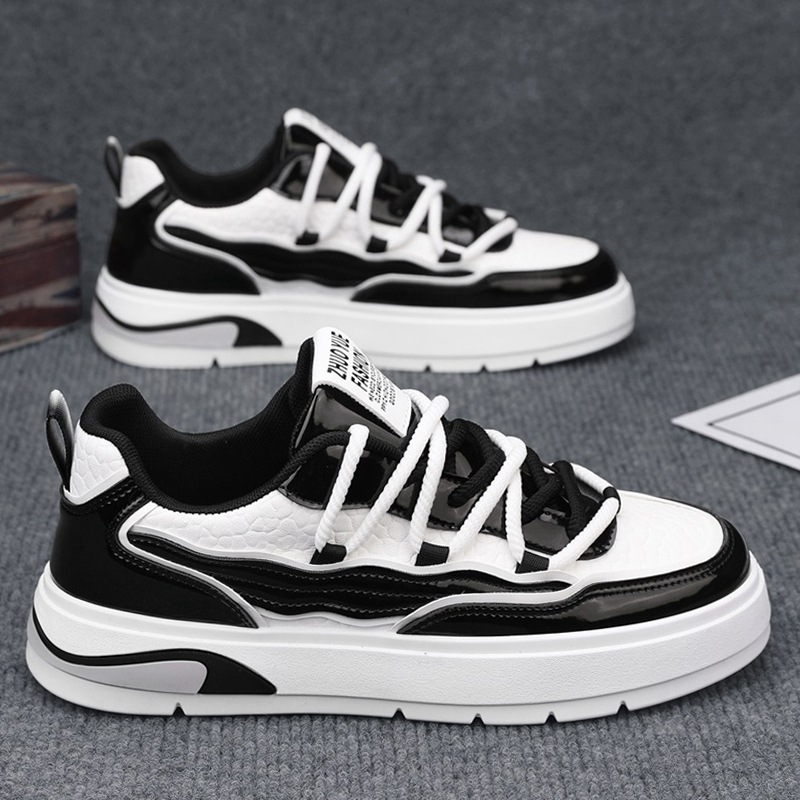 Zapatos de cuero de primavera para hombres zapatos de skate para hombres 2025 nuevos zapatos deportivos casuales para estudiantes personales de moda juveniles