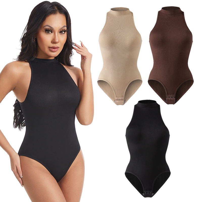 Europa y los Estados Unidos de la nueva mujer cuello redondo sin mangas se puede usar la parte inferior de la camiseta abdominal de la camiseta T-shaped