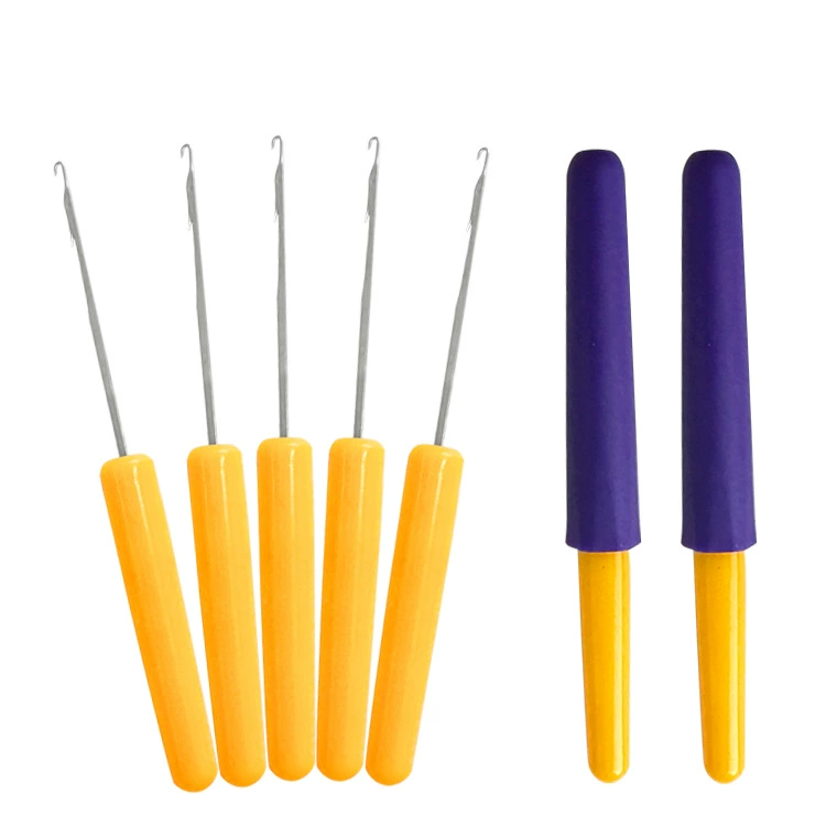 Пластиковый вязаный крючком 001 тройник маленький парик с крючком Extra Fine вязаный крючком парик Маленькое вязание крючком