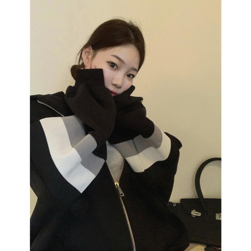 美式复古开衫卫衣外套女春秋2025新款秋冬休闲运动oversize棒球服|undefined