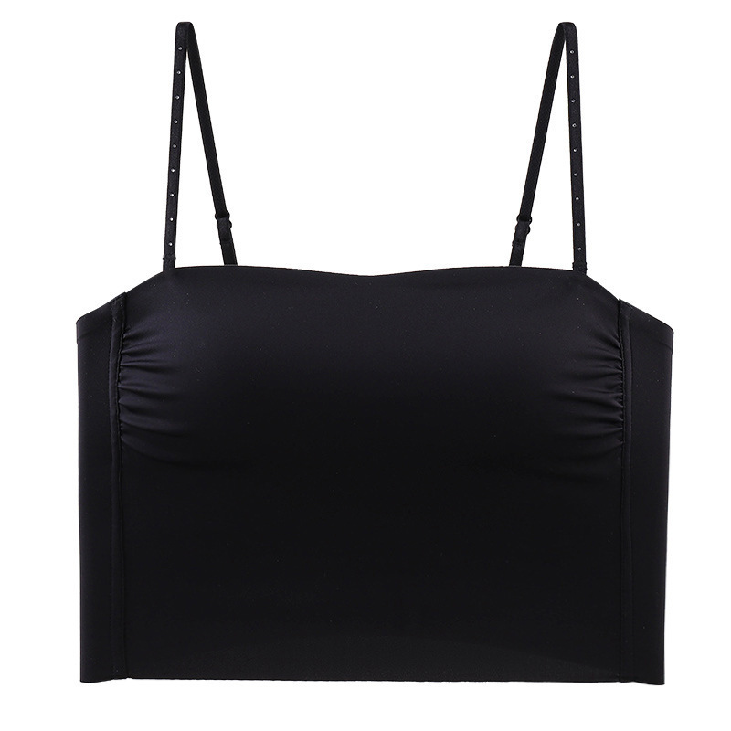 6018 simple brillante sin costura tubo inalámbrico superior ultrafino ropa interior cómoda camisola moda todo fósforo sujetador de las mujeres