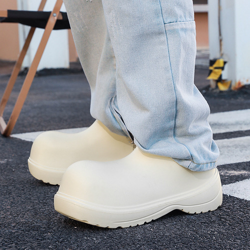 Spring Trend High-Lift Thick Sole Big Head Shoes for Men, Summer Outwear Casual Fashion One-Piece Men's Shoes Half Slippers