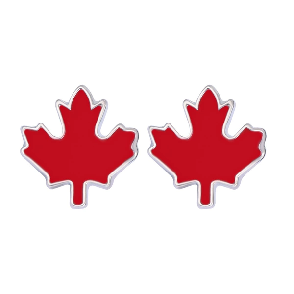 Red maple leaf, earrings