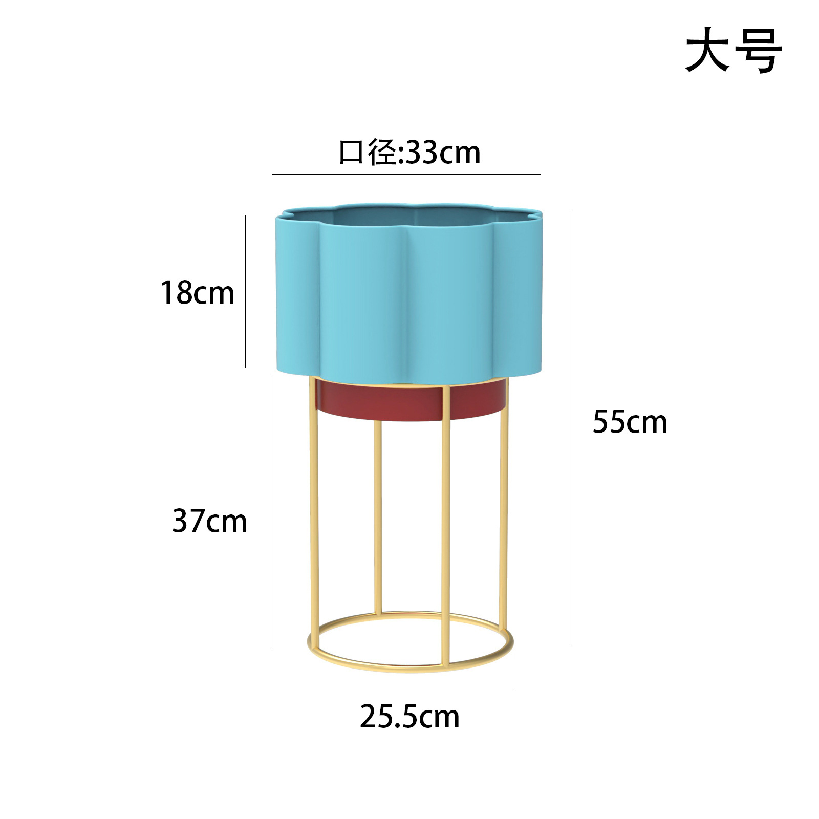 Soporte de flores de piso con balcón, estante de eneldo verde de estilo nórdico, sala de estar, estante para macetas de flores de hierro de lujo simple y de lujo ligero image 9
