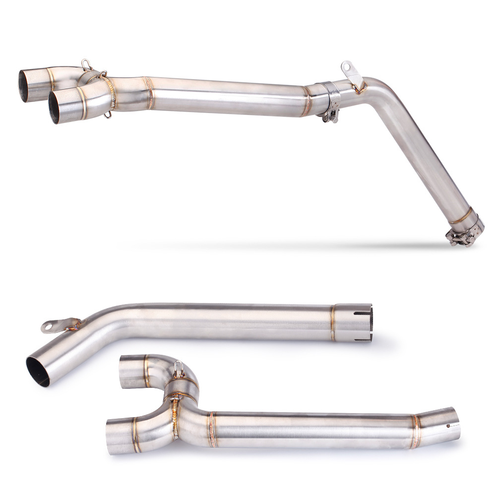 Suitable for Yamaha Modified Fz6N S Exhaust Pipe Without Drum and Back Pressure Package, Middle Section Exhaust Pipe, 04-09 Year Fz6 Package