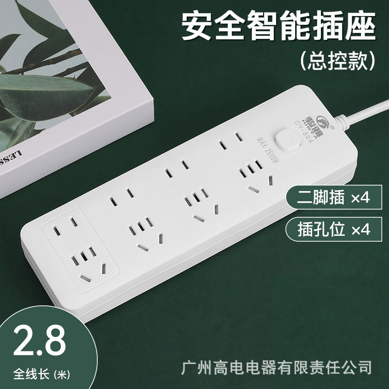 Enchufe elegante del zócalo del interruptor del USB de alta potencia con la línea tablero multifuncional poroso del zócalo del cinco-agujero del hogar enchufable