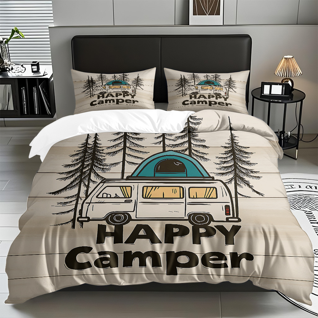 Ventas transfronterizas textiles caseros de ocio viento camping impresión digital abrasión quilt kit fuente de fábrica TEMU / JIT