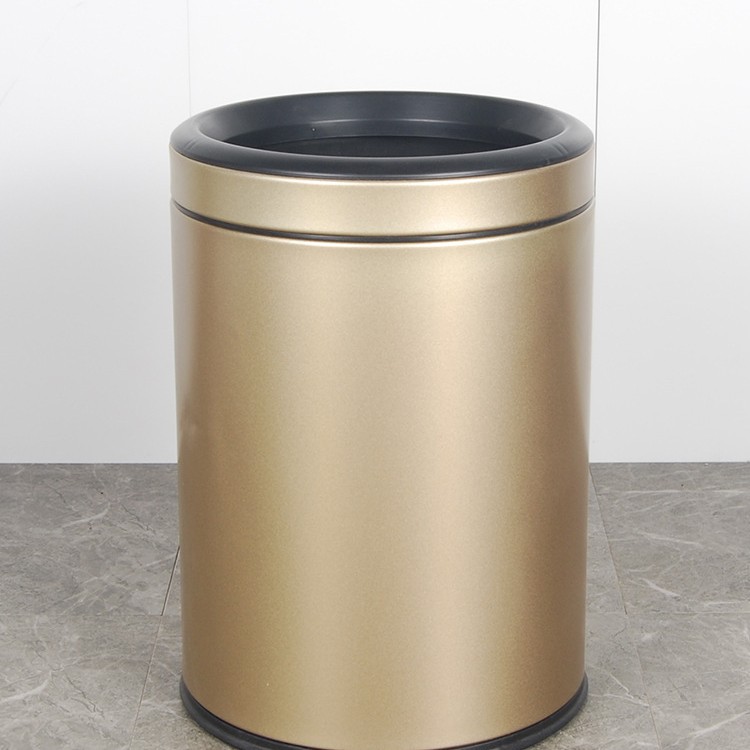 Cubo de ceniza de estilo de Hong Kong caja de fruta cesta de papel higiénico de mano Cubo de basura de acero inoxidable de doble capa retardante de llama