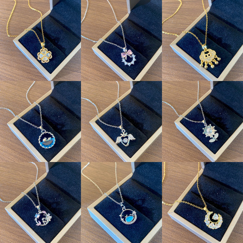 Korean lightweight luxury high-quality titanium steel necklace for women, adorned with zirconia gems, fully drilled, versatile, trendy choker chain, fresh and minimalist accessory
