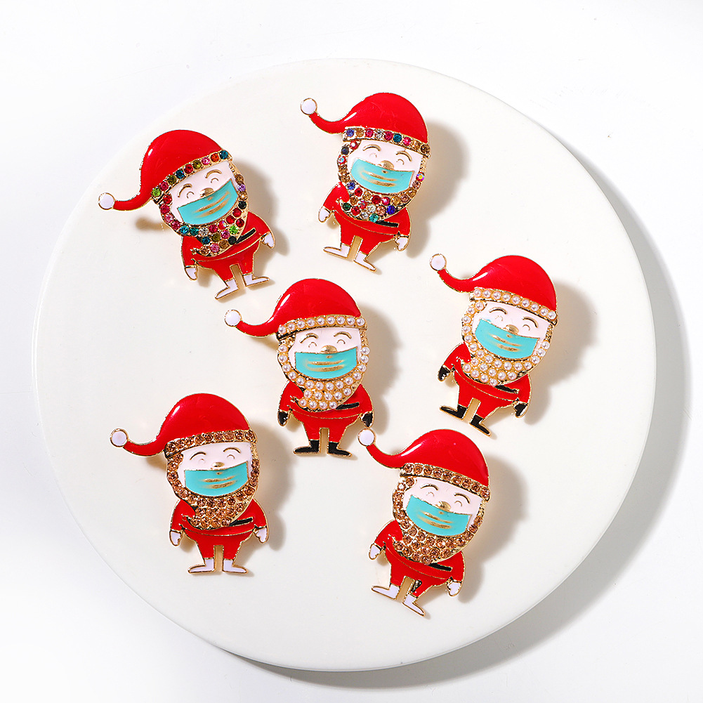 Neue Beliebte Weihnachtsmann Ohrringe Legierung Strass Cartoon Ohrringe Modeaccessoires display picture 4