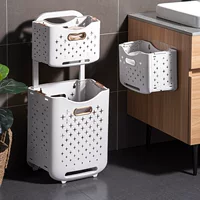 Foldable Laundry Basket Storage System by 其他 — Space-saving, durable; Ivory/White, Elegant Green, Rose Gold