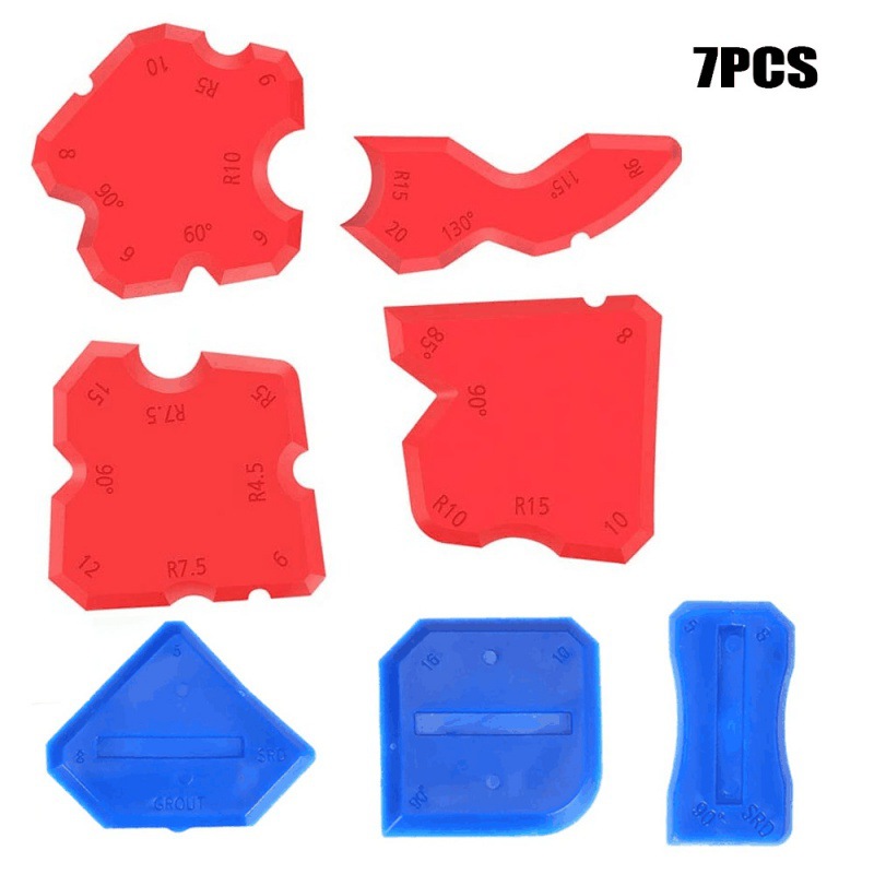 跨境7PCS地板浴室墙体瓷砖缝密封胶美缝工具填缝涂抹修整刮板