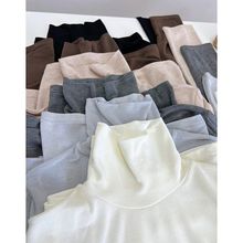 山羊绒高领打底衫女秋冬堆堆领莫代尔修身高弹针织衫亲肤内搭上衣