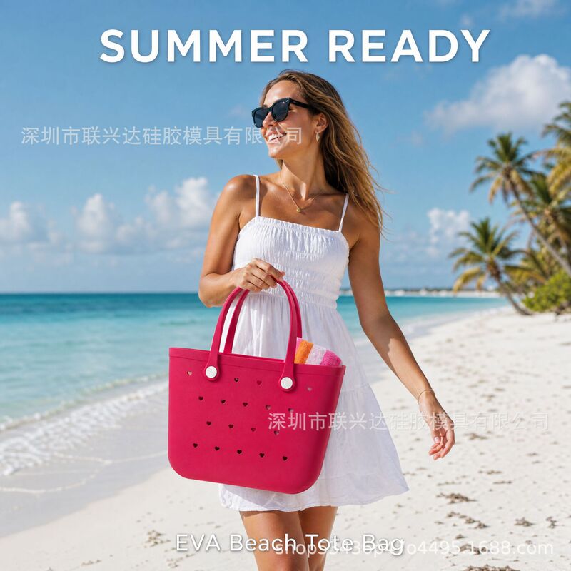 Cross-border bestseller bogg bag, EVA perforated bag, multi-color heart-shaped hollow beach bag, waterproof large-capacity outdoor shoulder bag